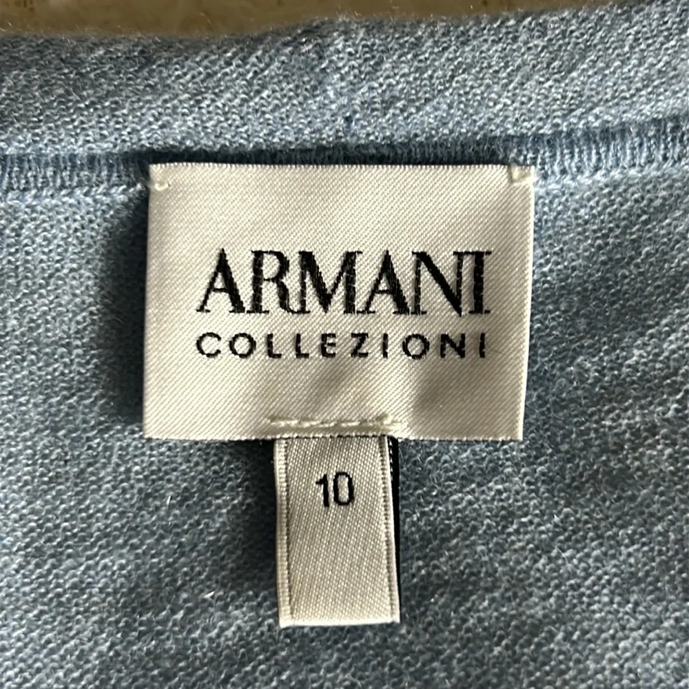 Armani Collezioni Light Blue Cashmere Sweater Set Size 10 - Picture 9 of 13